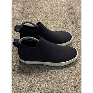 Rothys The Chelsea Boots Womens 6.5 Nightfall Navy Knit High Top Pull On Comfort